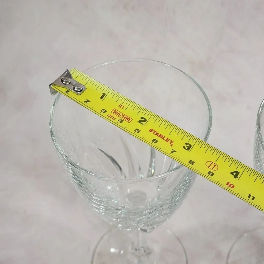 2 Vintage Luminarc Crystal‎ Wine Goblets Glasses 7